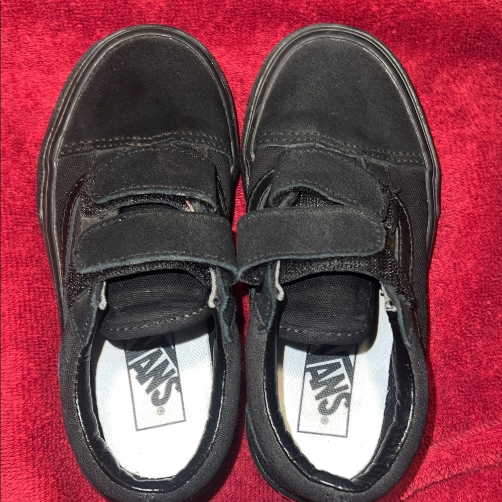 Vans Kids Black Velcro Sneakers